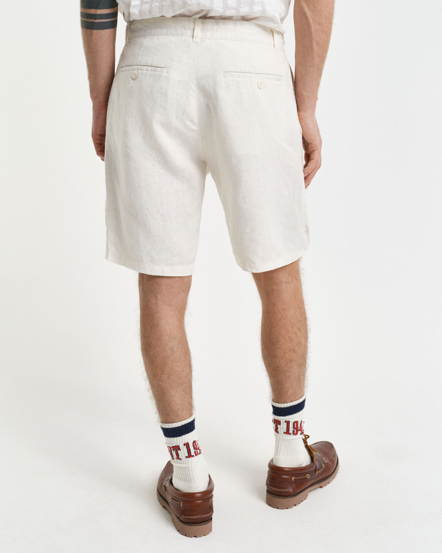 Relaxed Fit linnen short met trekkoordje