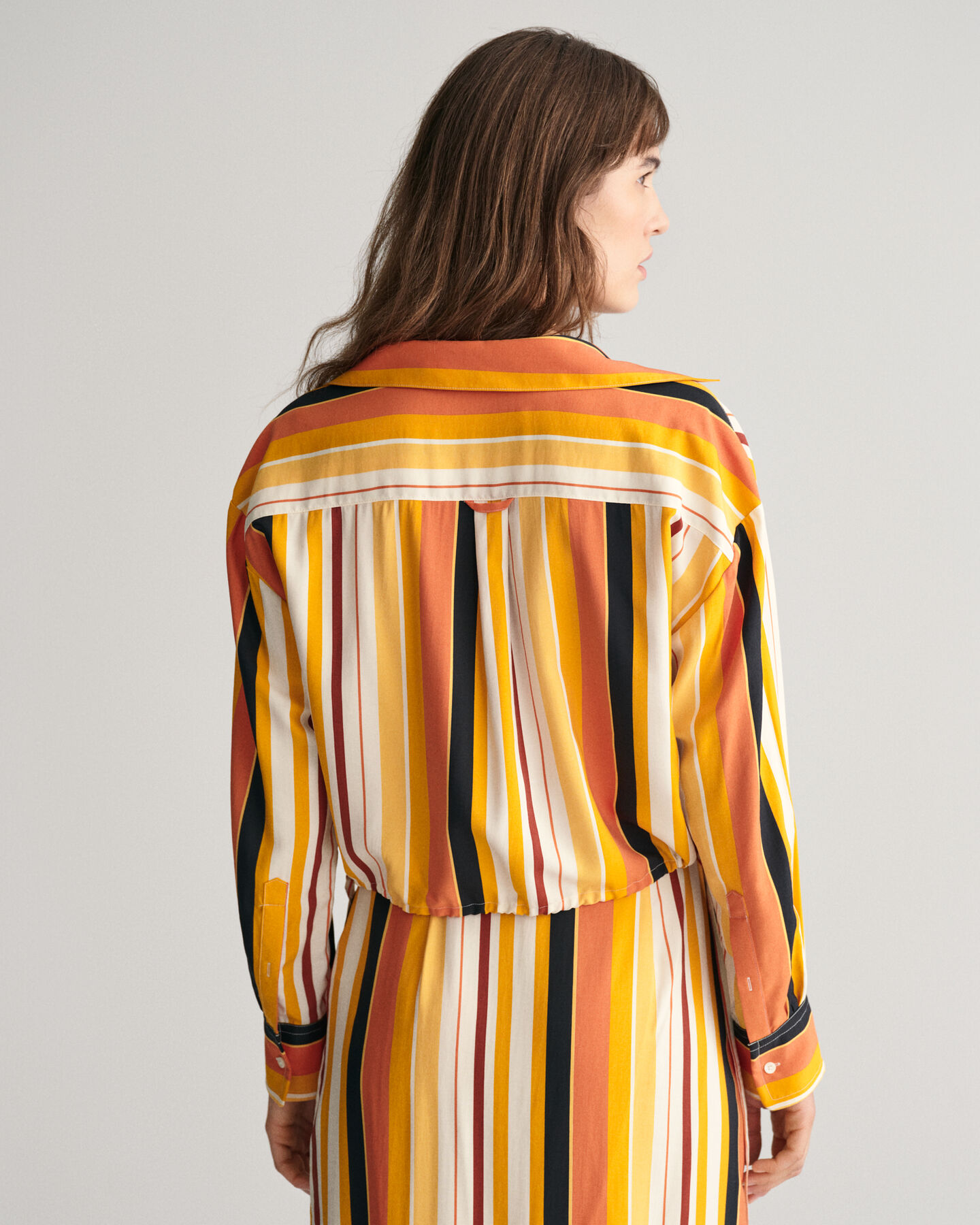 Relaxed Fit gestreept overhemd met strikkoorden