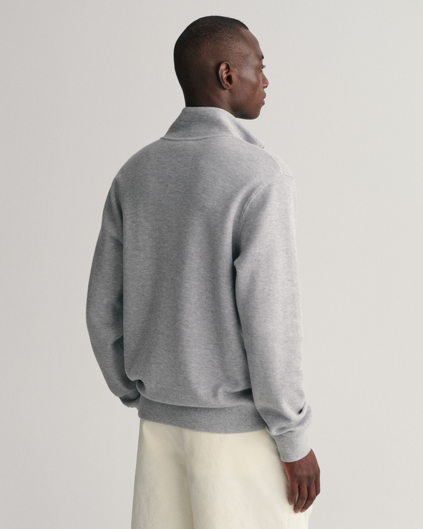 Waffle Texture sweater met korte rits