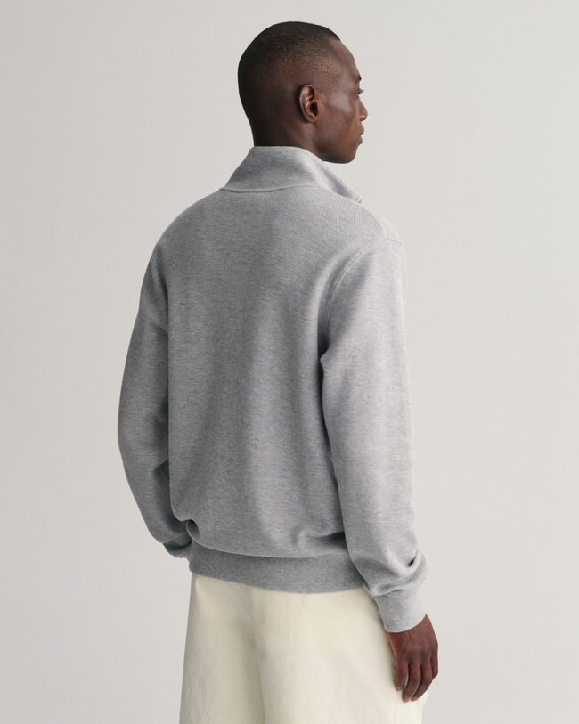 Waffle Texture sweater met korte rits