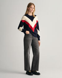 Sweater met ronde hals en kleurblokken