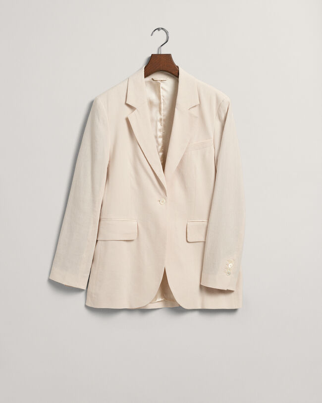 Regular Fit blazer van linnen met stretch