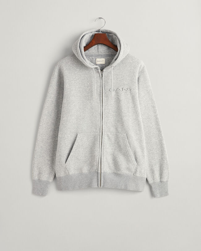 Gebosseleerde hoodie met ritssluiting