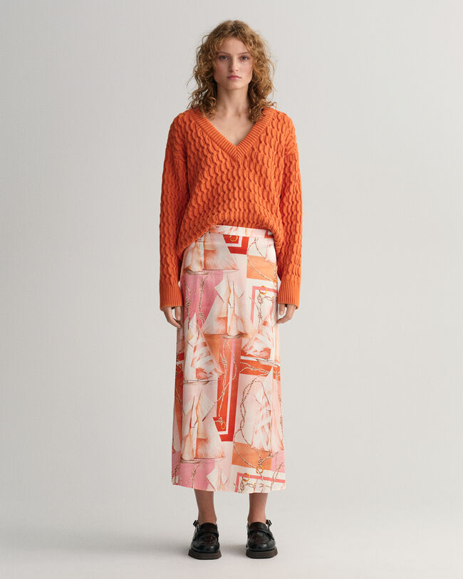 Sailing Print maxirok van zijde