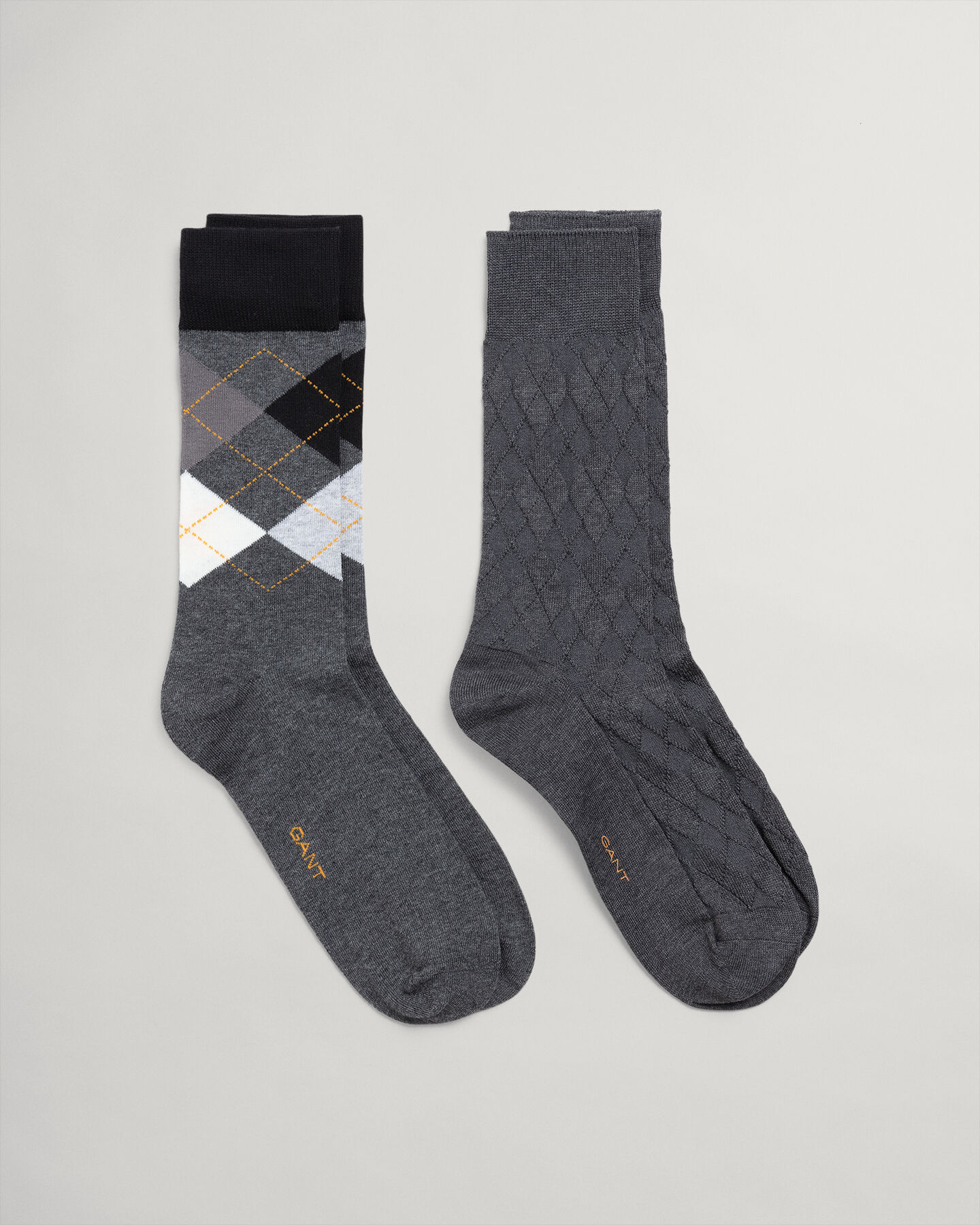 Set van twee argyle sokken in cadeauverpakking