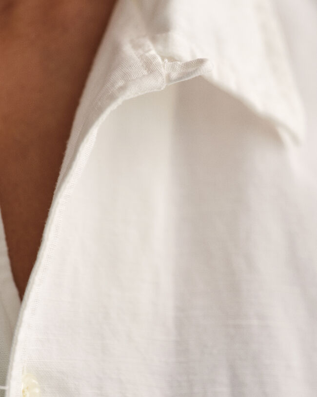 Relaxed Fit overhemd met korte mouwen van linnen en lyocell