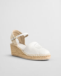 Luliza espadrilles met sleehak van linnen
