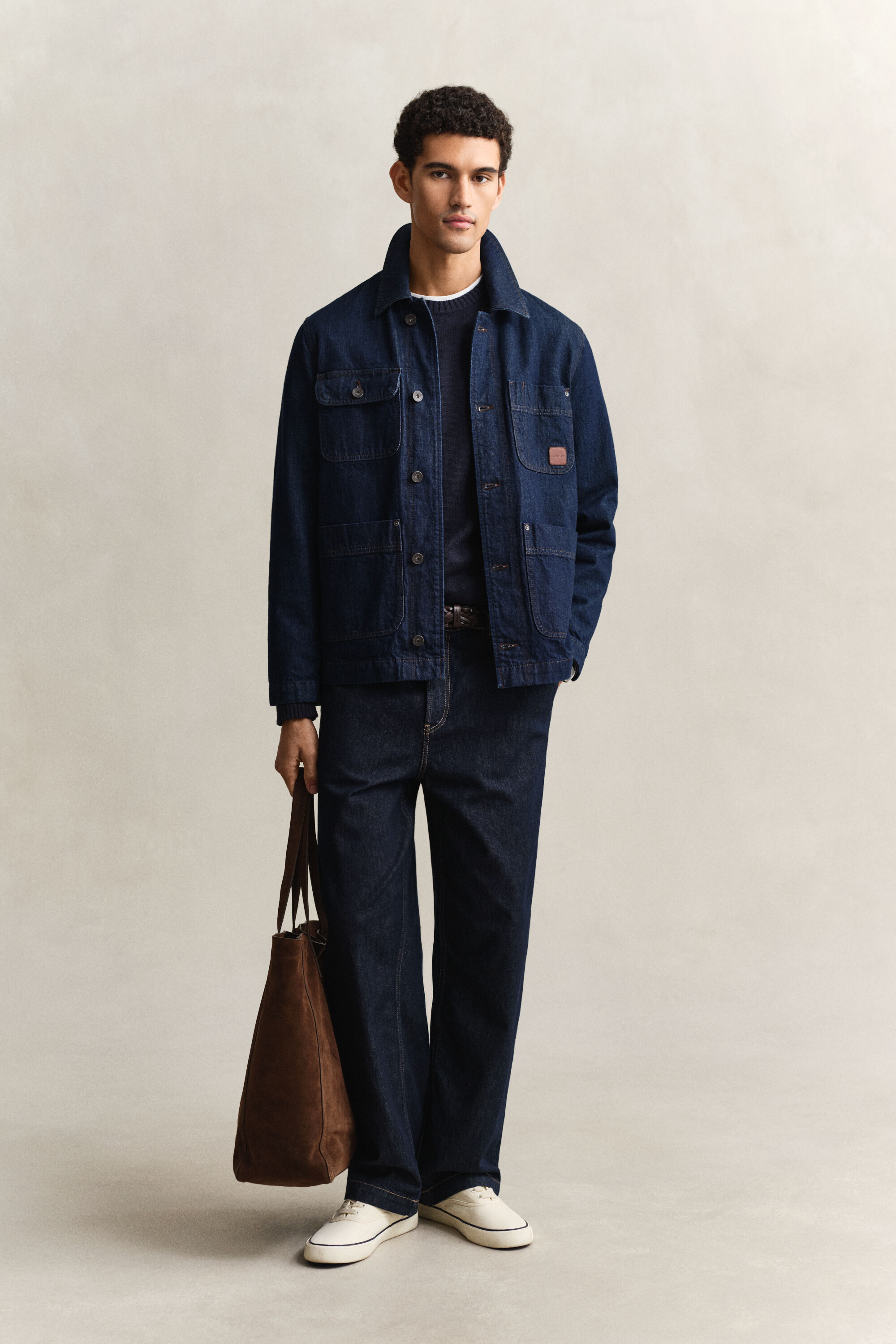 Trui met ronde hals van katoenmix