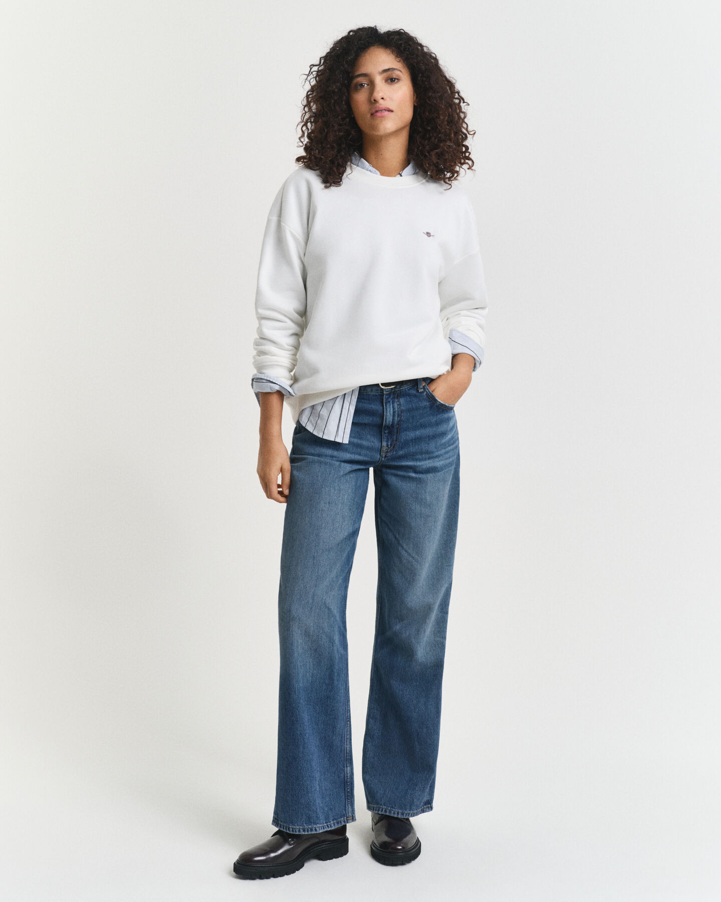 Shield sweatshirt met ronde hals