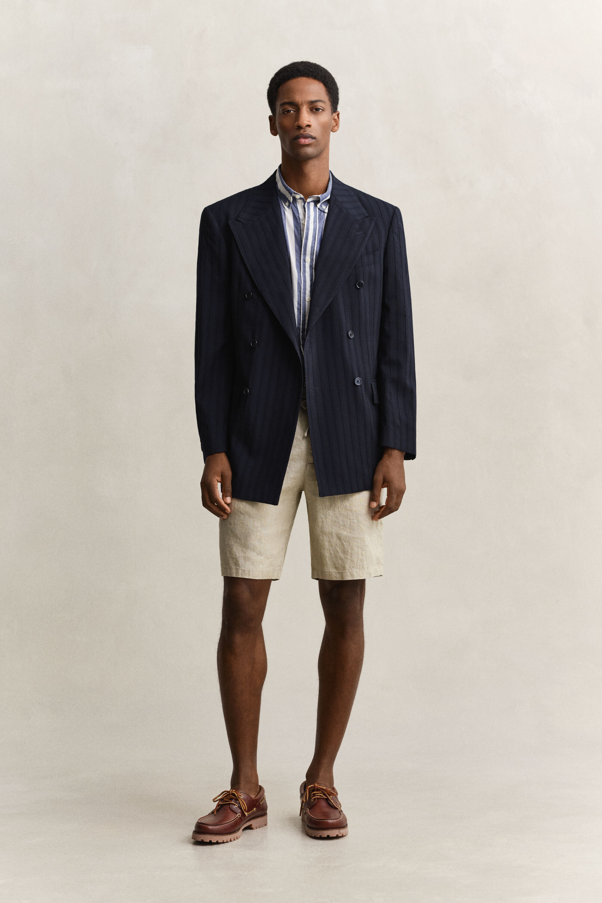 Gestreept overoverhemd van katoenen voile