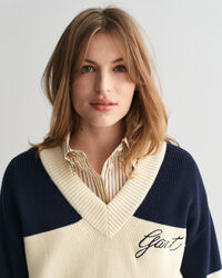 GANT Varsity sweater met V-hals van katoen