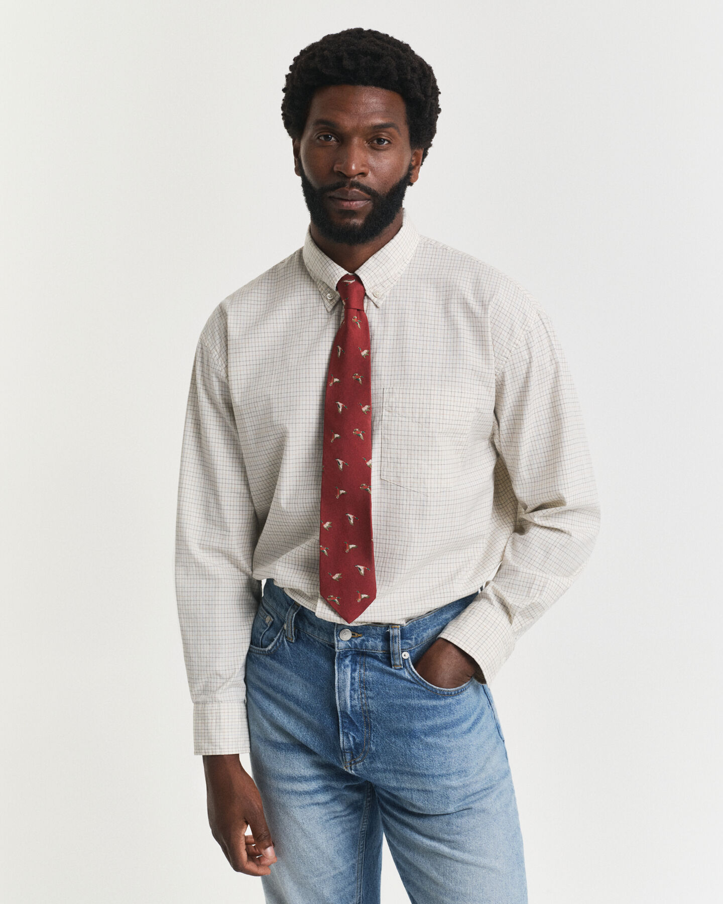 Oversized Fit Luxury Oxford-overhemd met ruitje