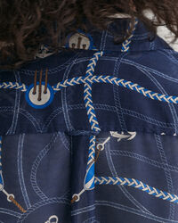 Relaxed Fit blouse van katoen en zijde met Sailing-print