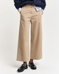 Cropped katoenen broek met wijde pijpen