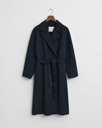 Met de hand gestikte jas met ceintuur