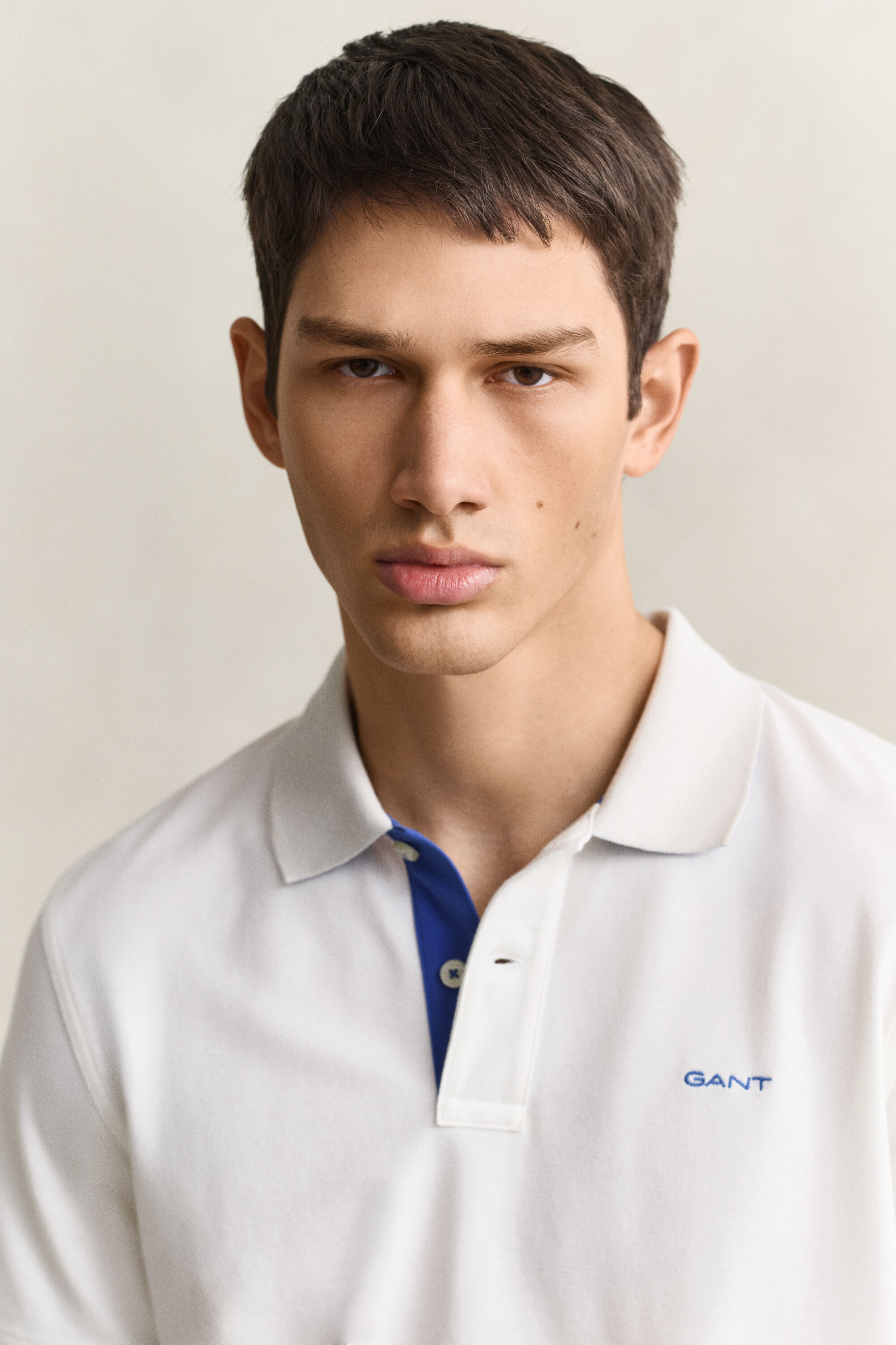 Piqué poloshirt met contrasterend detail