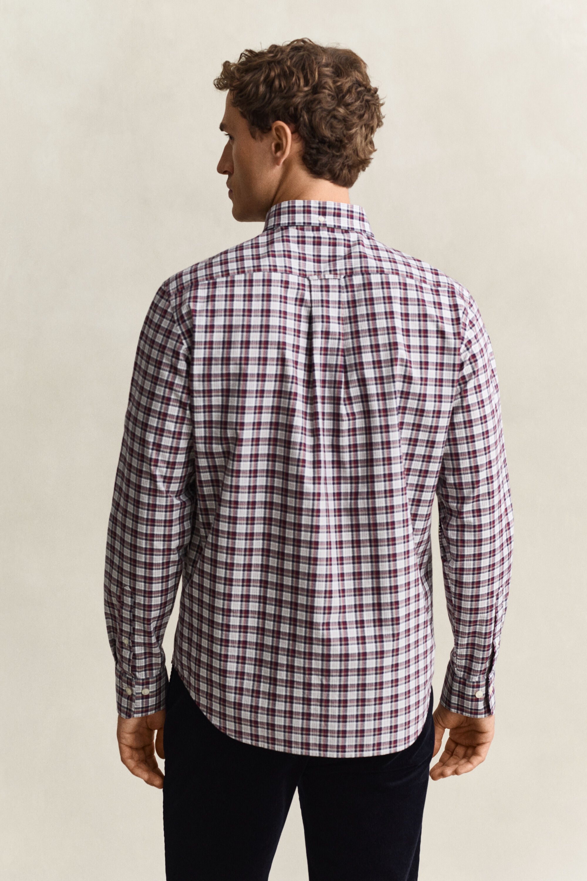Geruit poplin overhemd