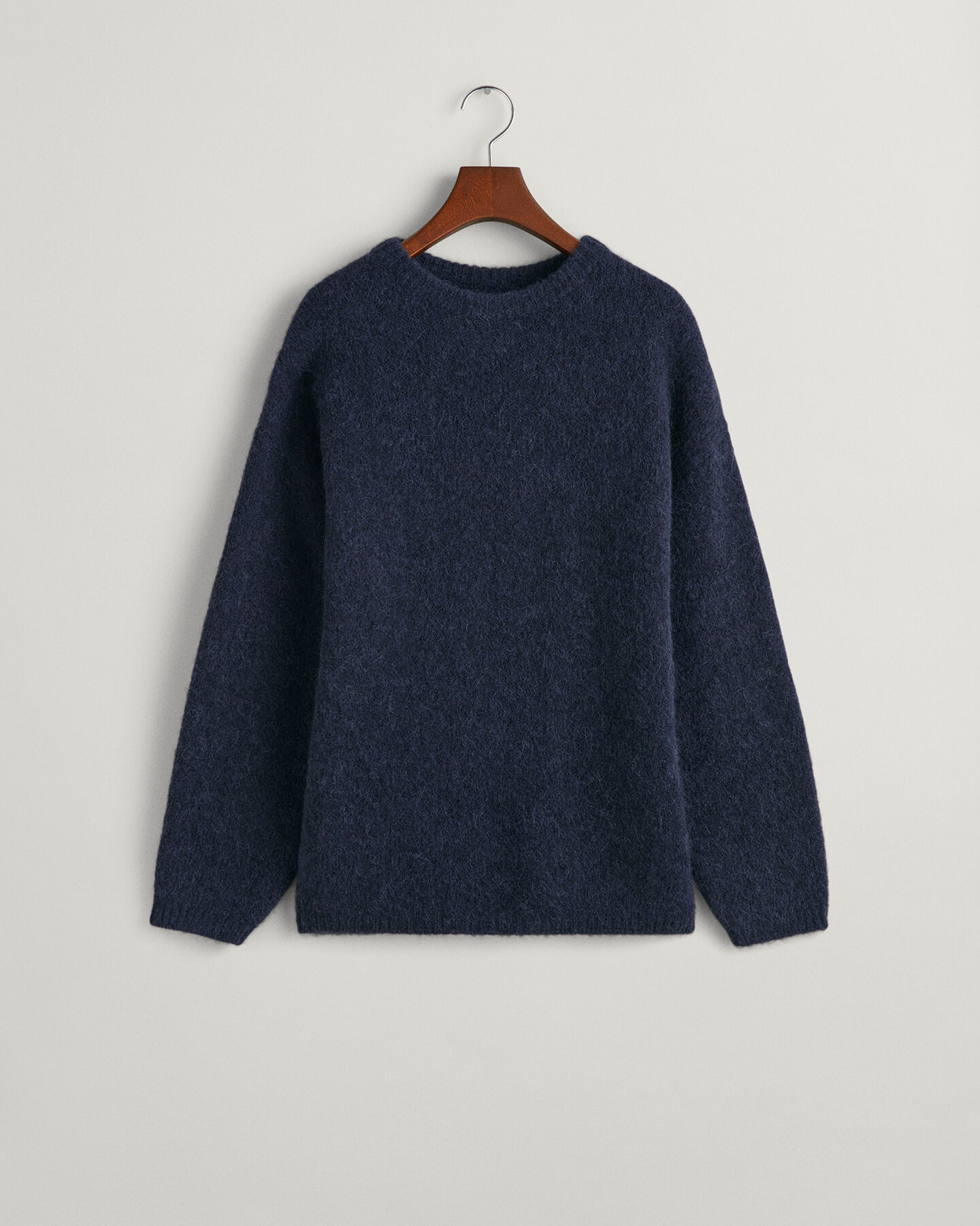 Harige trui met ronde hals