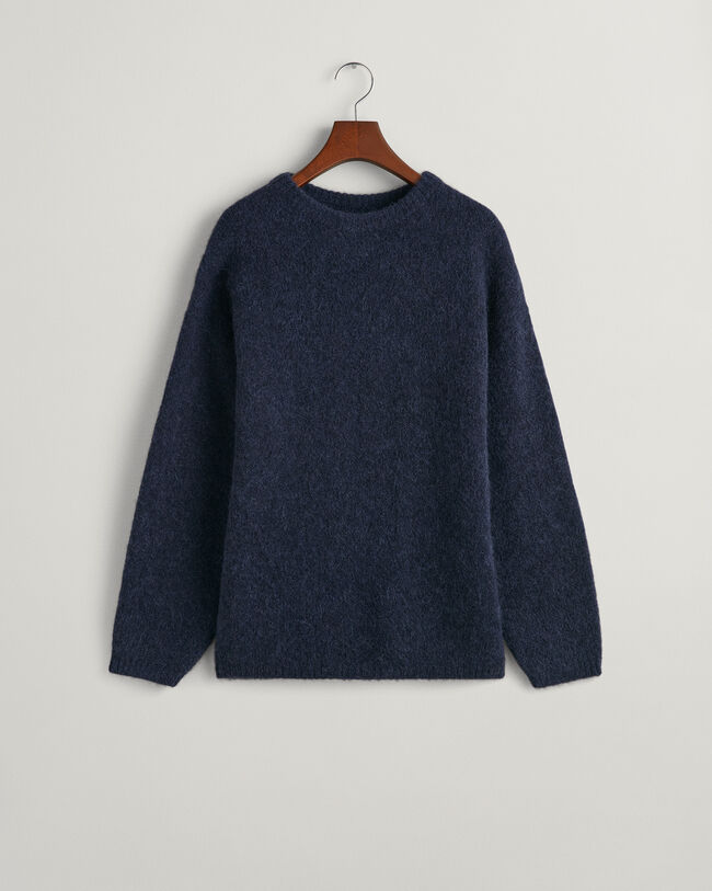 Harige trui met ronde hals