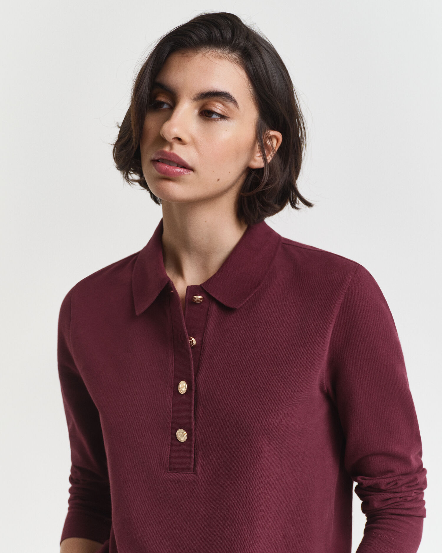 Piqué poloshirt met lange mouwen