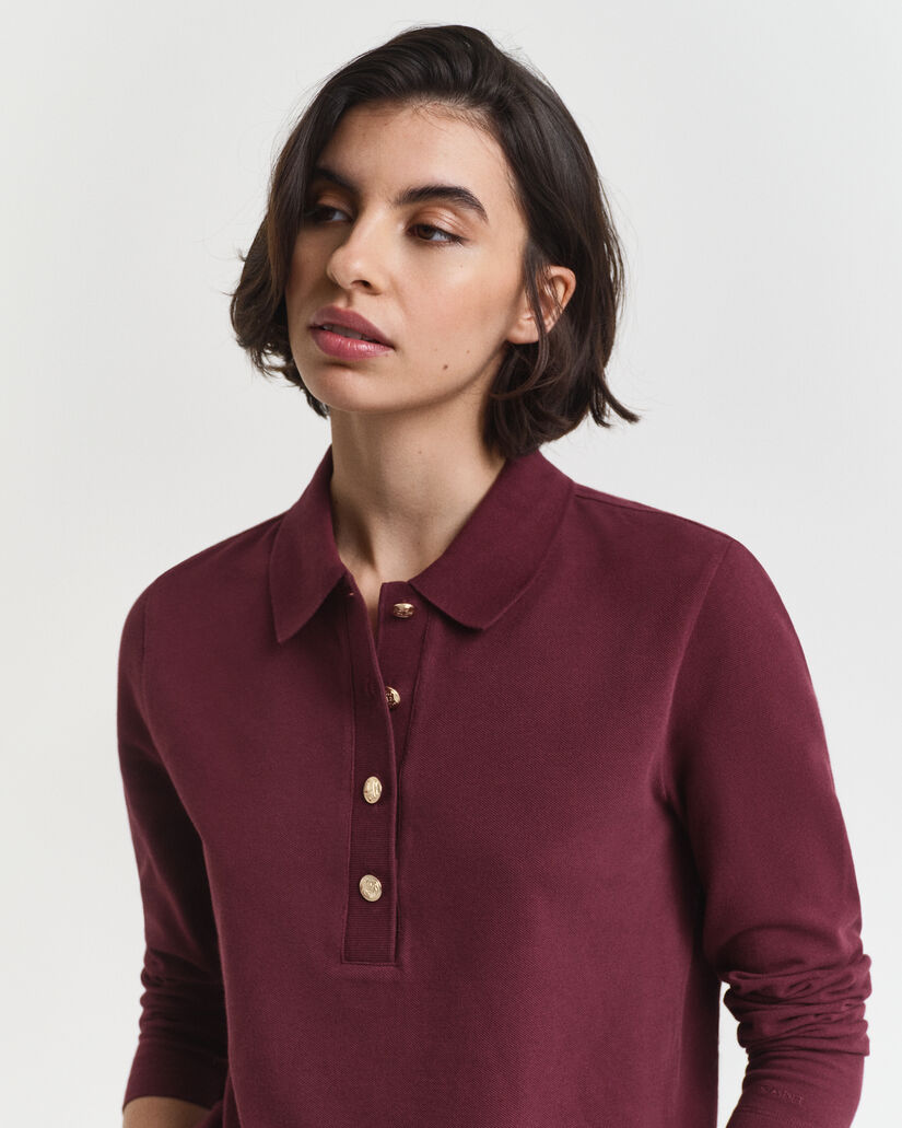 Piqué poloshirt met lange mouwen