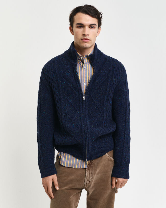 Kabelgebreid vest met rits