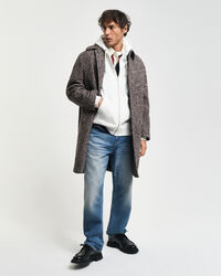 Gebosseleerde hoodie met ritssluiting