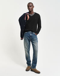 Trui met V-hals van extra zachte merinoswol