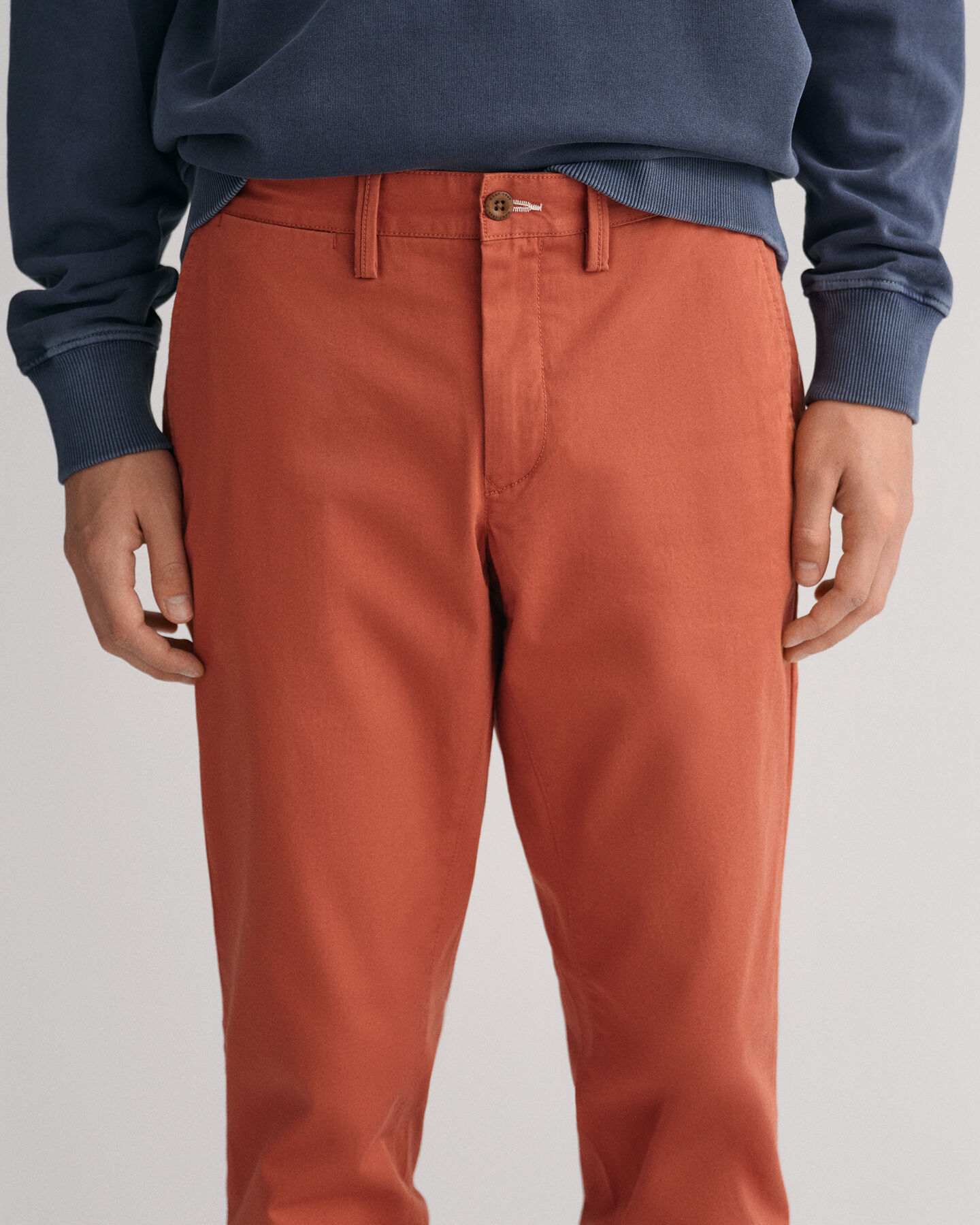 Hallden Slim Fit chino van keperstof
