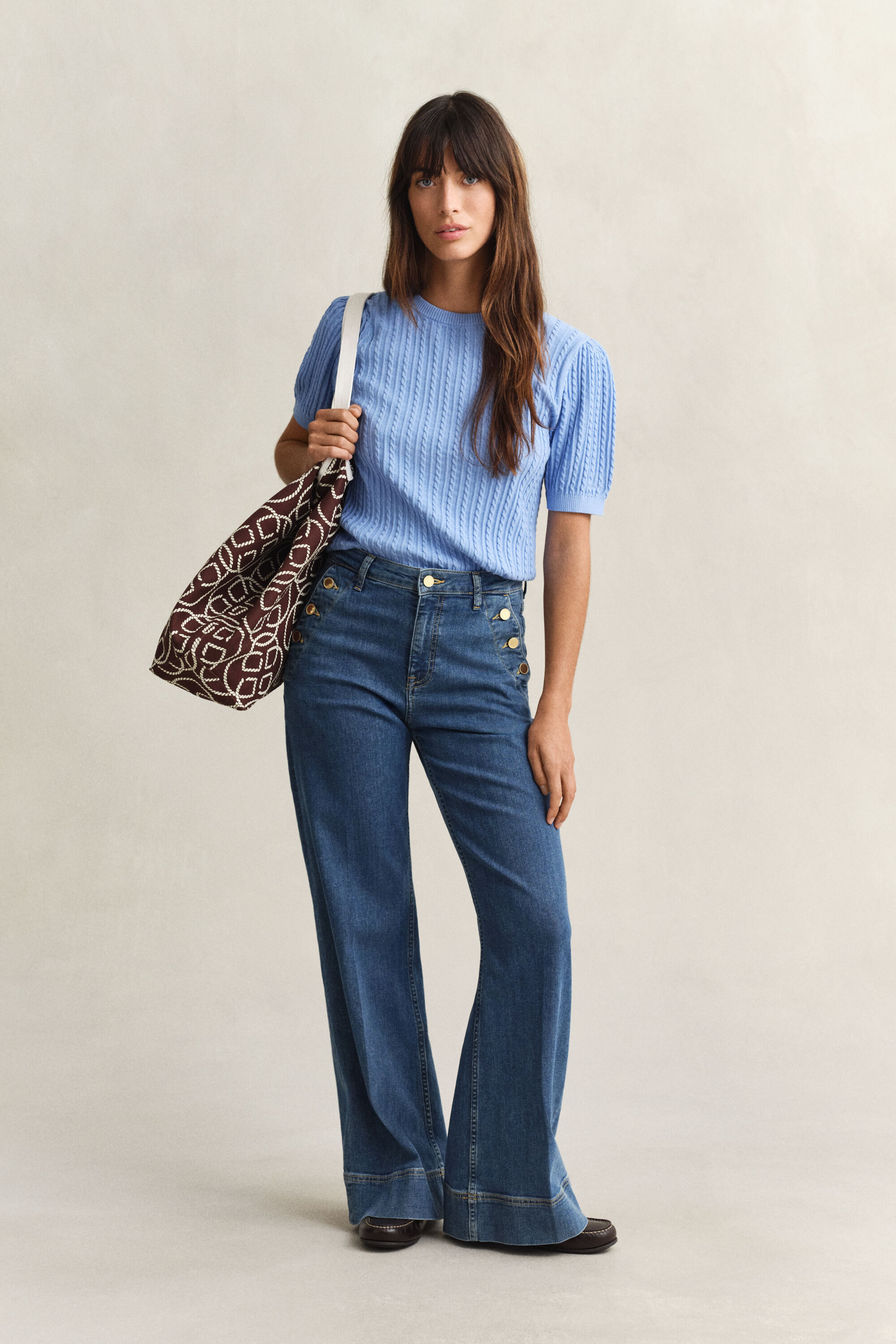 Katoenen trui met korte mouwen