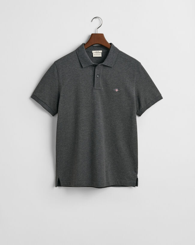 Slim Fit Shield piqué poloshirt