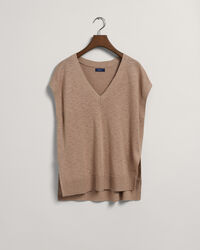 Spencer met V-hals van linnenmix