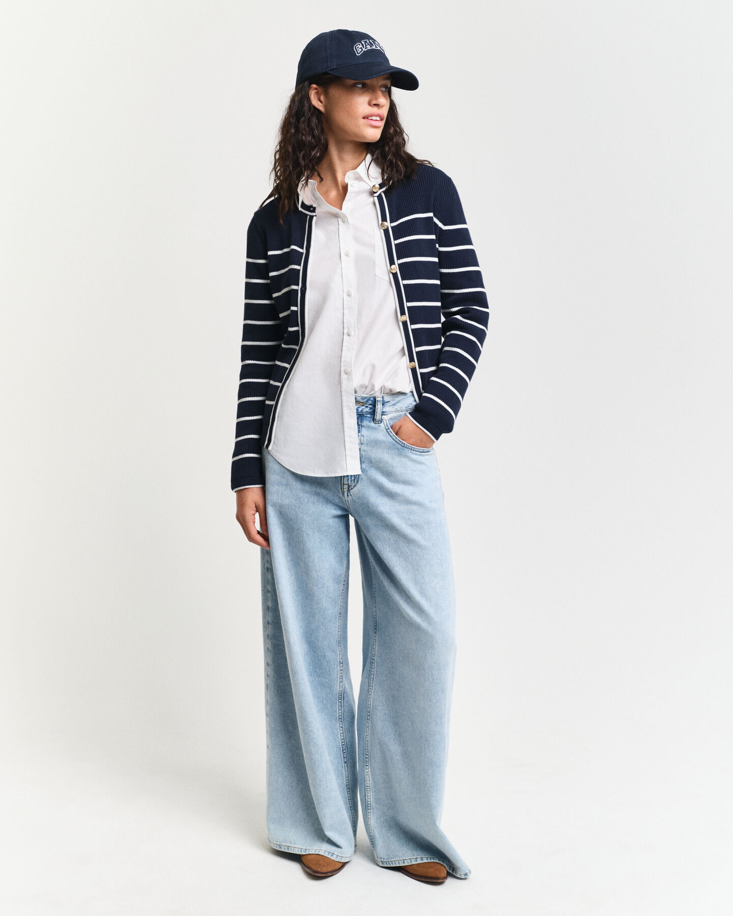 Geribd vest met Bretonse streep