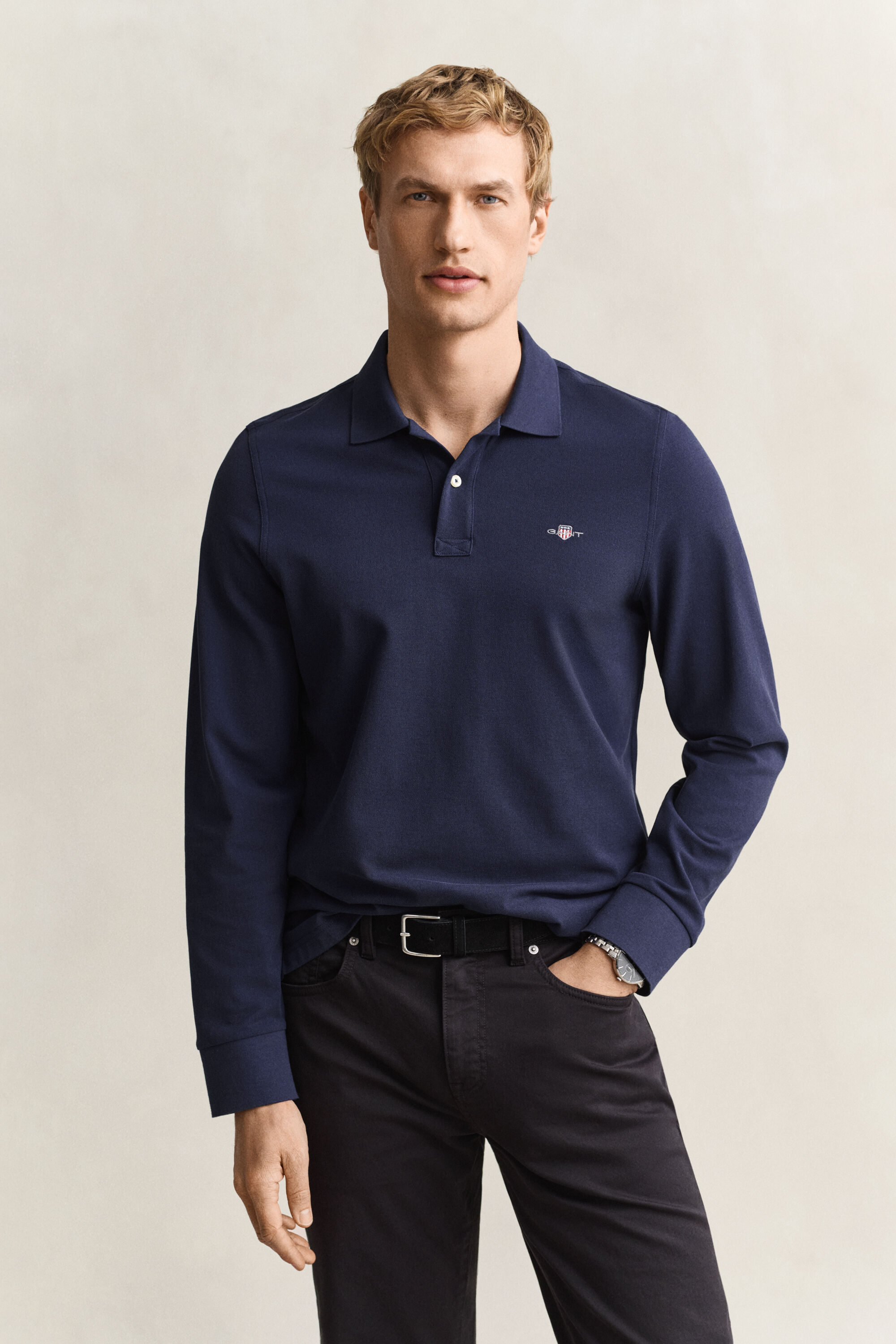 Poloshirt met lange mouwen