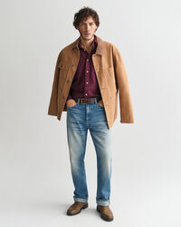 Regular Fit flanellen overhemd met microruitje