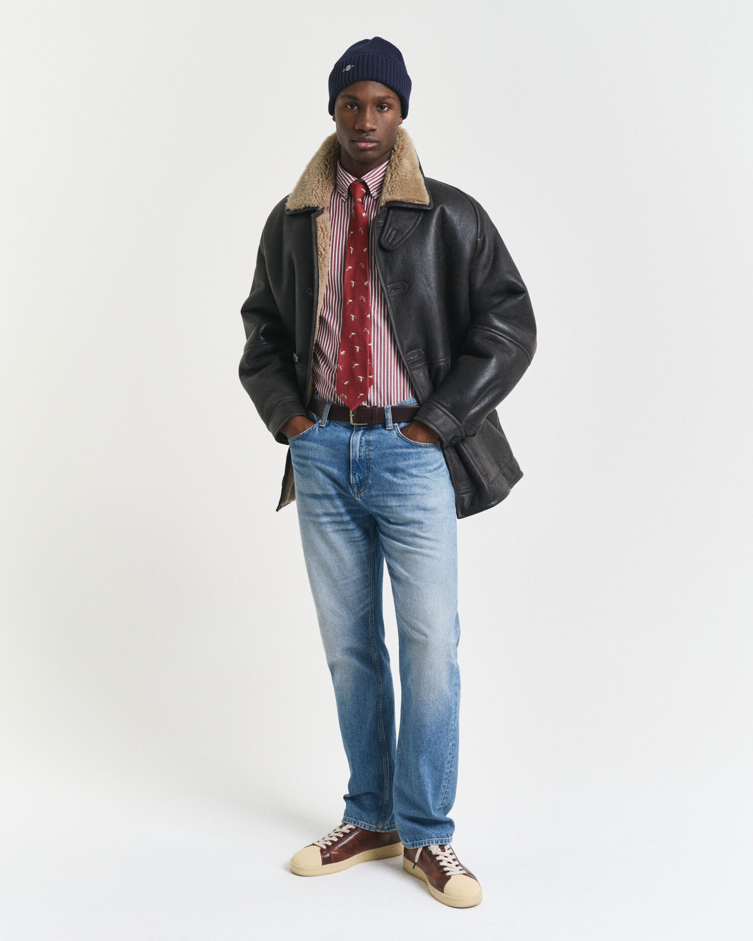 Klassiek poplin overoverhemd met strepen