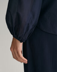 Relaxed Fit blouse van katoen en zijde