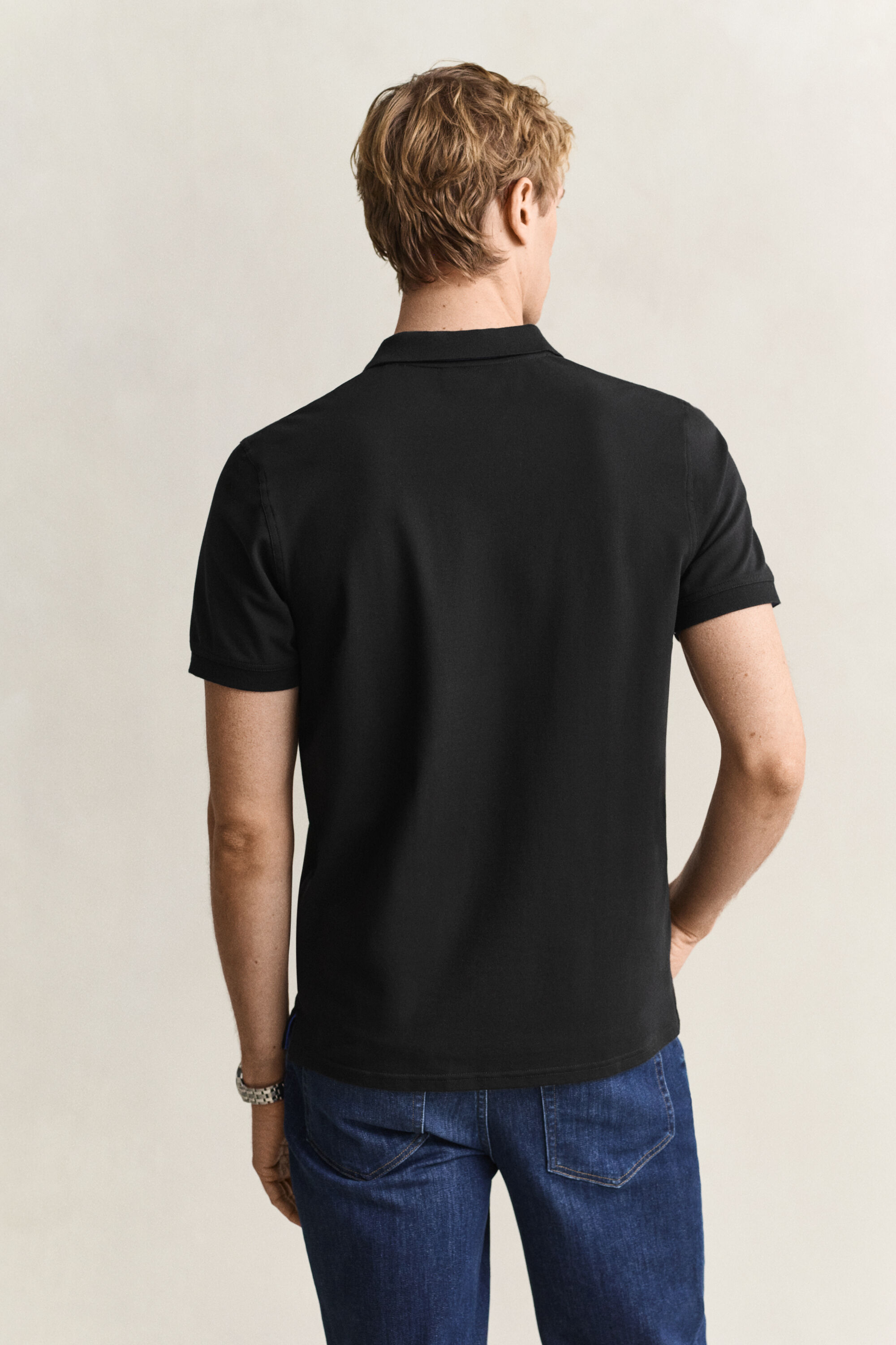 Piqué poloshirt met contrasterend detail
