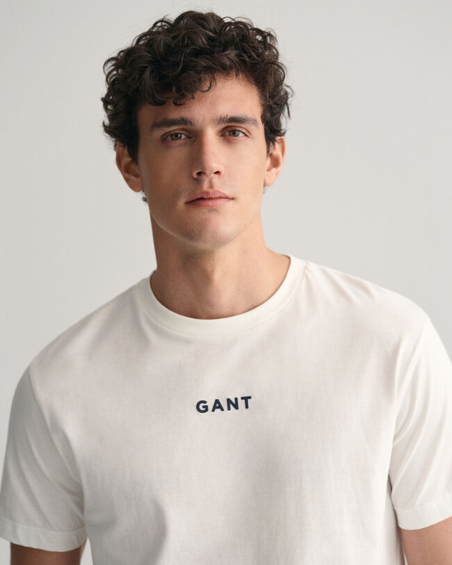 Contrast T-shirt met klein GANT-logo