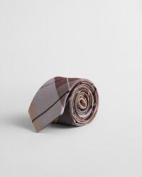 Geruite stropdas van katoen en zijde