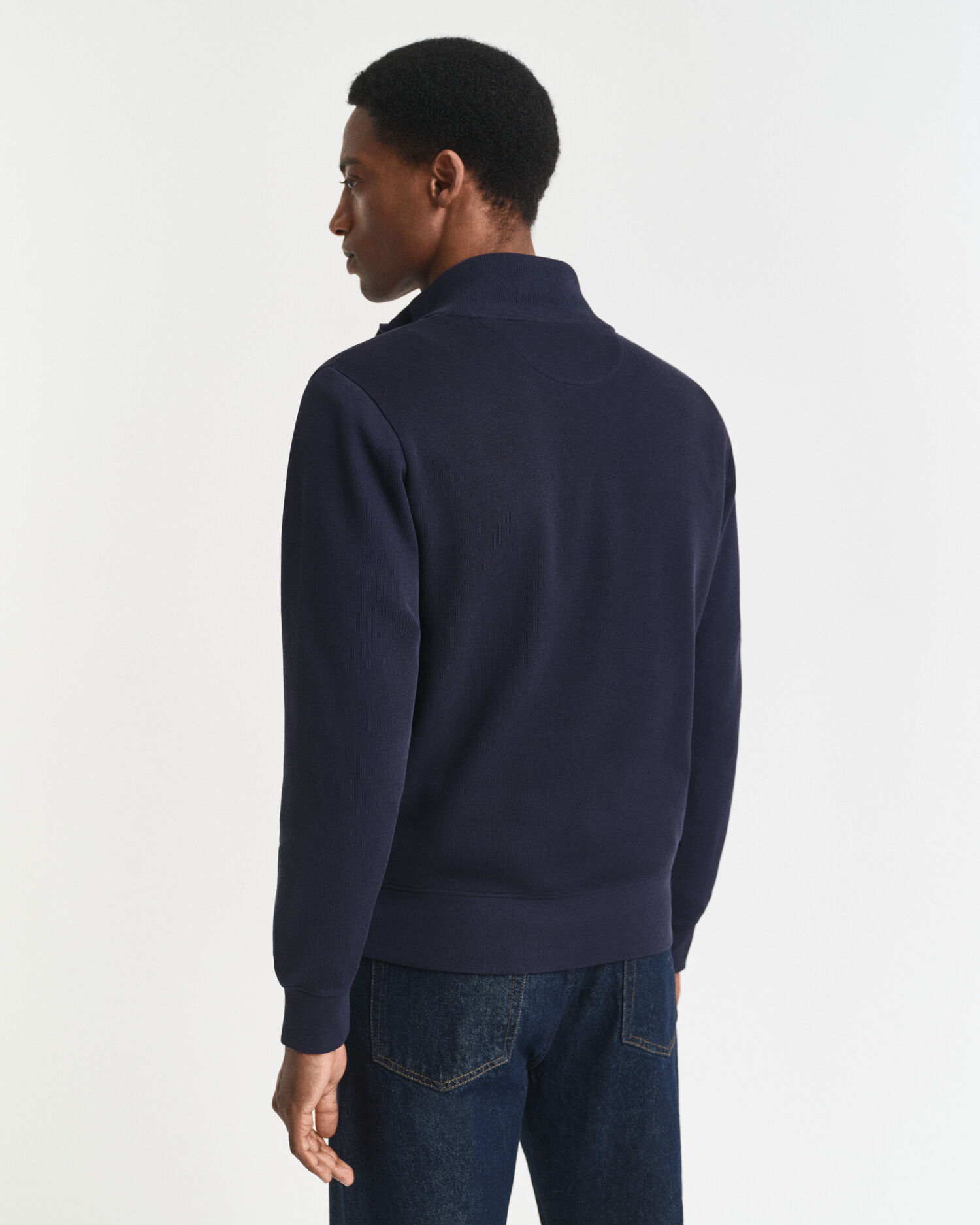 Sacker Rib sweatshirt met korte rits
