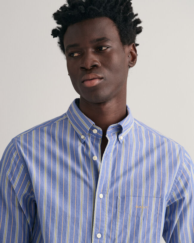 Regular Fit poplin overhemd met strepen