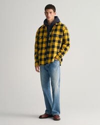 Overshirt met buffaloruit van wolmix