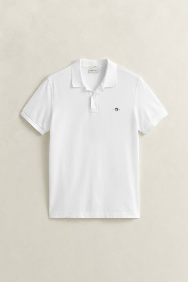 Slim Fit Shield piqu&eacute; poloshirt