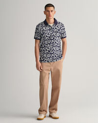 Piqué poloshirt met bloemenprint