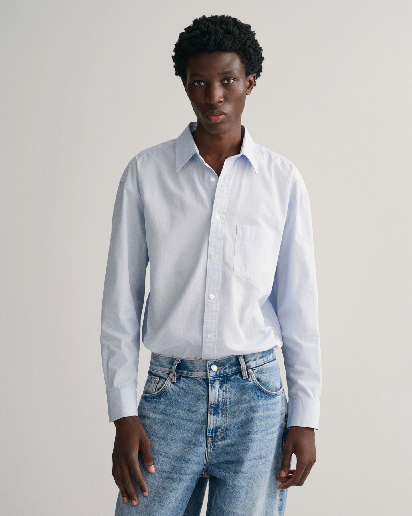 Oversized overhemd van compacte poplin