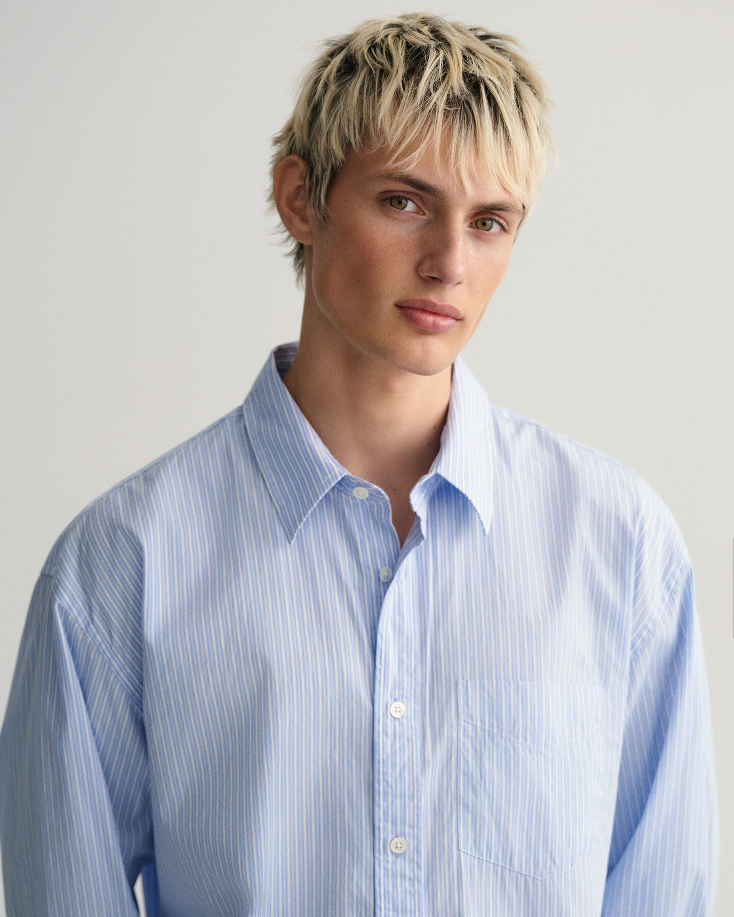 Oversized gestreept overhemd van poplin