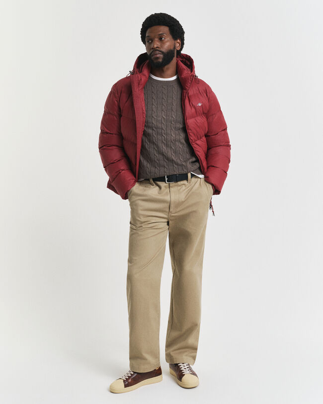 Katoenen gebreide kabeltrui met ronde hals