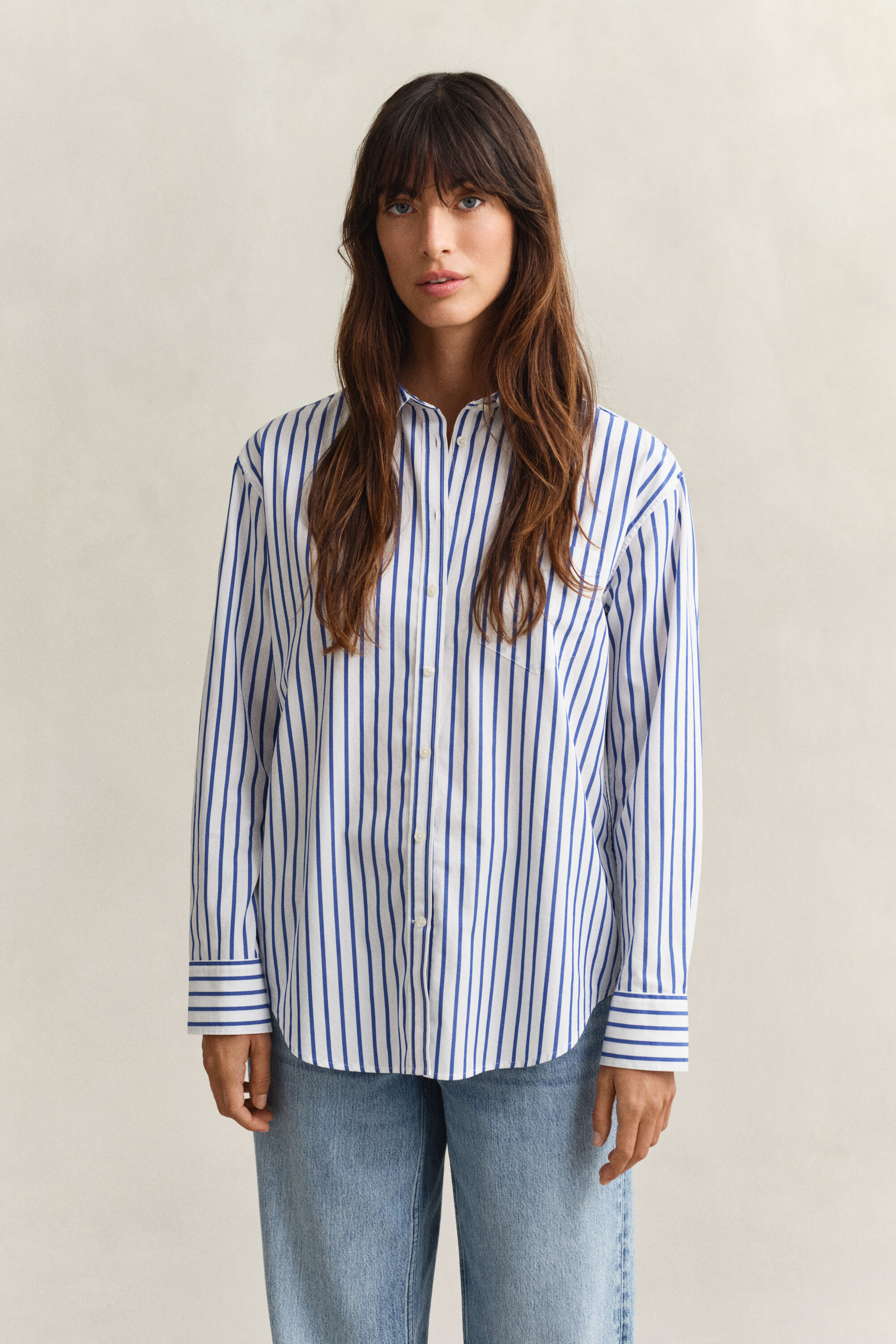 Relaxed Fit klassiek gestreept overhemd van poplin