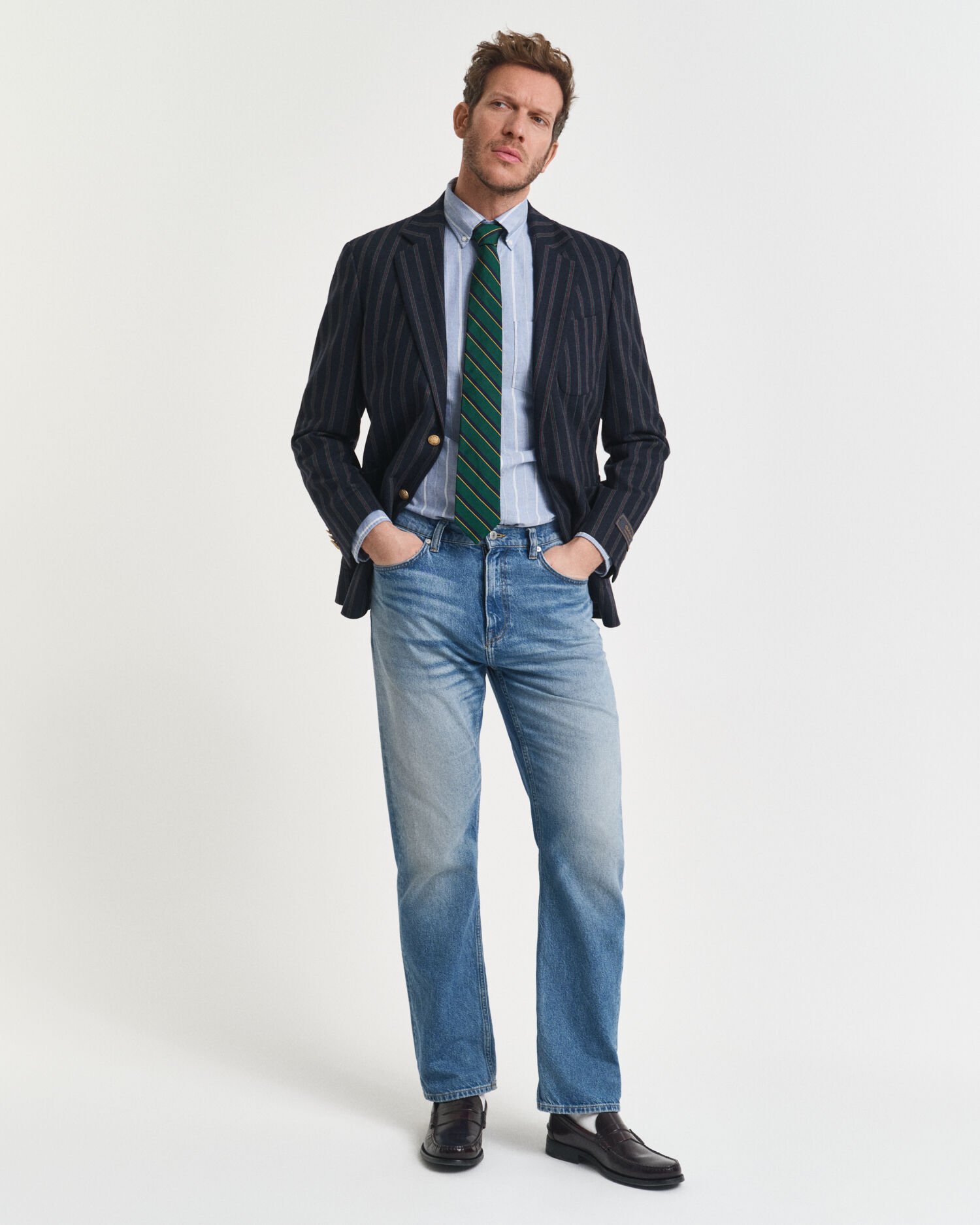 Regular Fit klassiek Oxford-overhemd met strepen